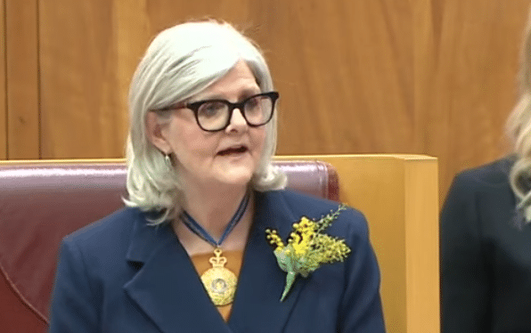 Sam Mostyn speaks about kindness while being sworn in